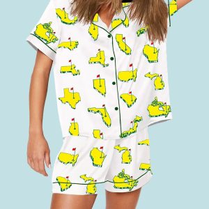 Women's All Masters Style Golf Print Pajama Set 1
